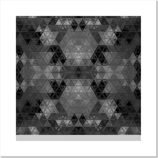 Gray Mosaic Tiles Tribal Wall Art by Moon Art